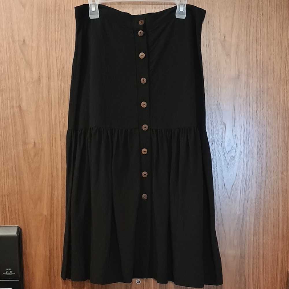 2/$20 Black Linen Skirt M- L